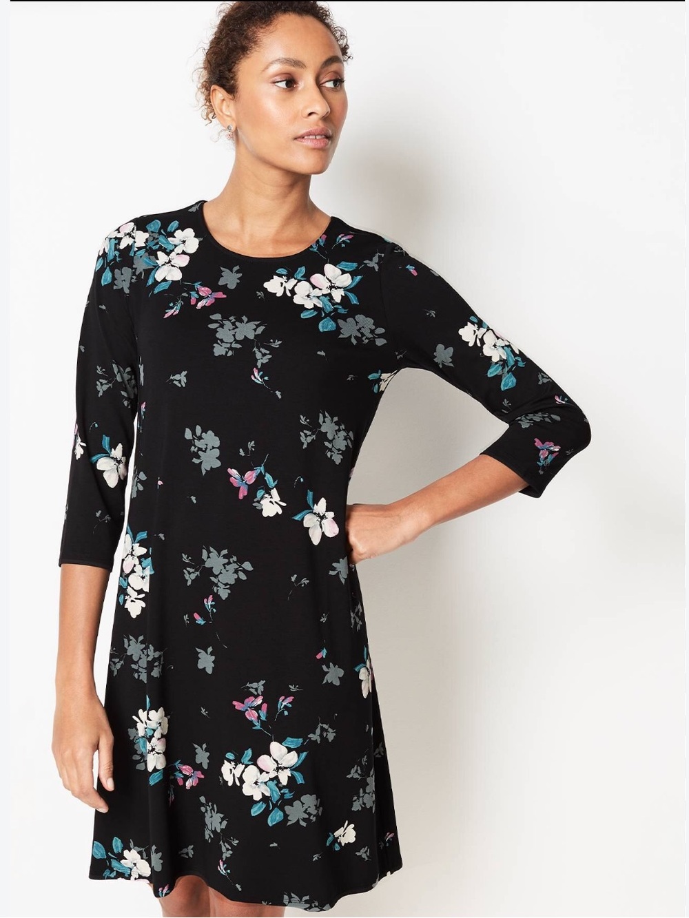 J. Jill Wearever Knit Floral Dress Size L